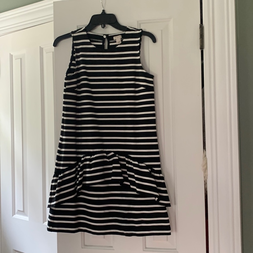 J Crew Factory black and white frilly dress XS